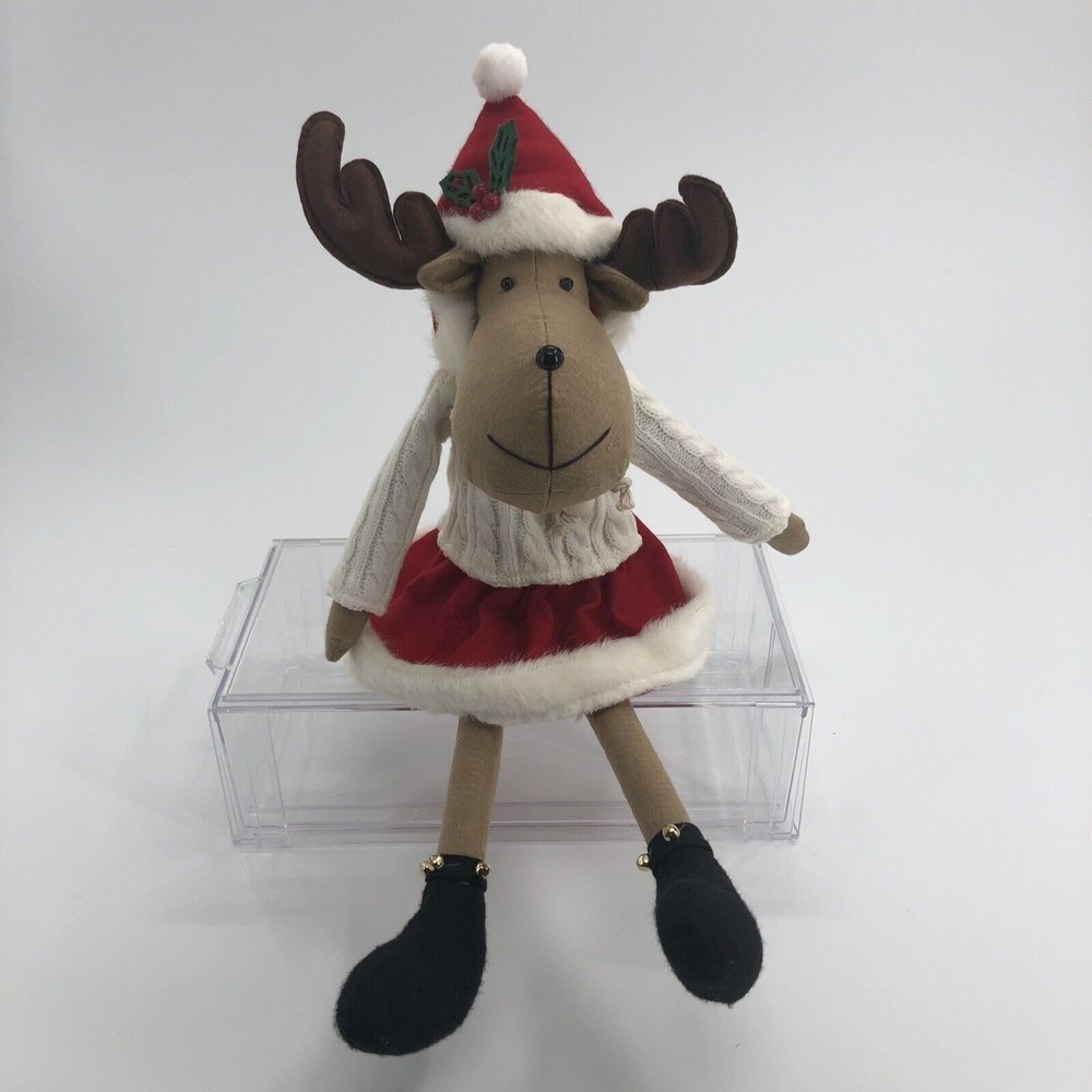 Bronners Ms Moose Christmas Plush Reindeer Shelf Sitter Anthropomorphic 21" FLAW
